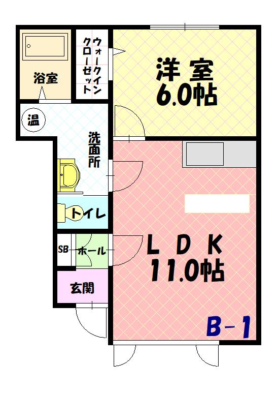 リバーサイド８条西Ｂ－１間取図