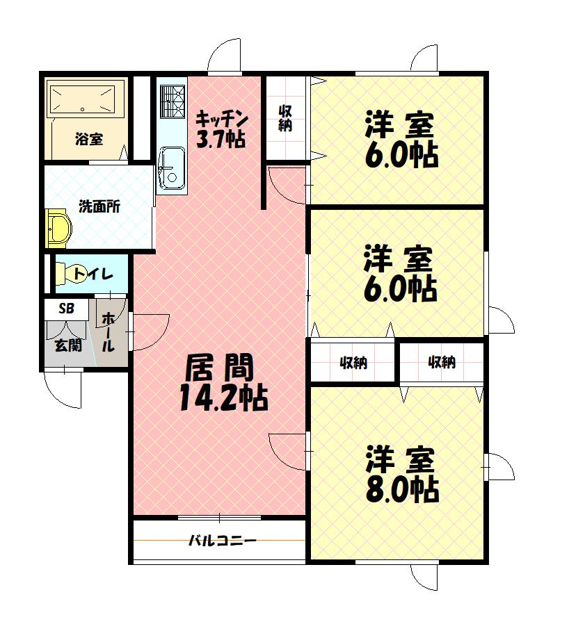 クレセント7・4102間取図