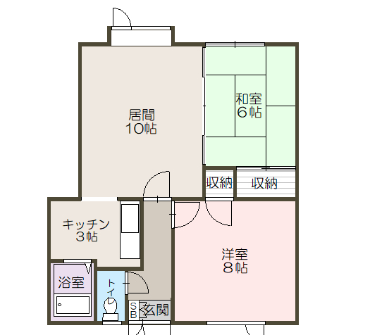 コーポ都1-B間取図