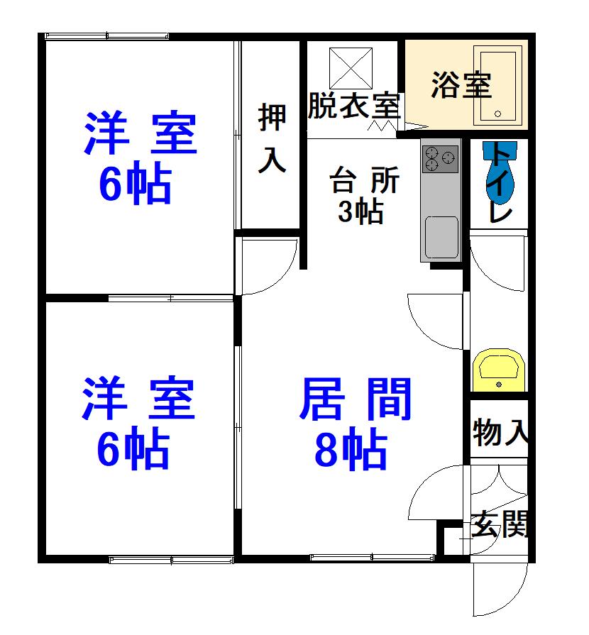 ジューヌフィーユ北門105間取図