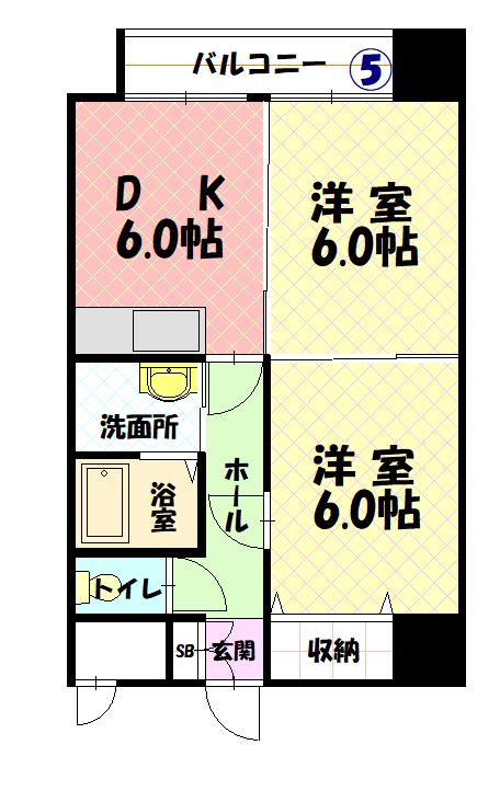 ノルテ１条通０２０５間取図