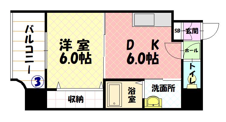 ノルテ１条通0403間取図