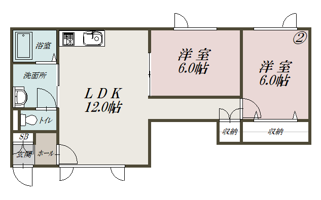 第2栄光ハイツ202間取図