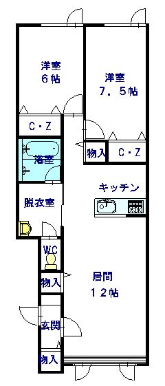 ソレイユＤＳⅡ205間取図