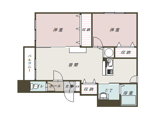 ＨＫプラザ６条通１０１間取図