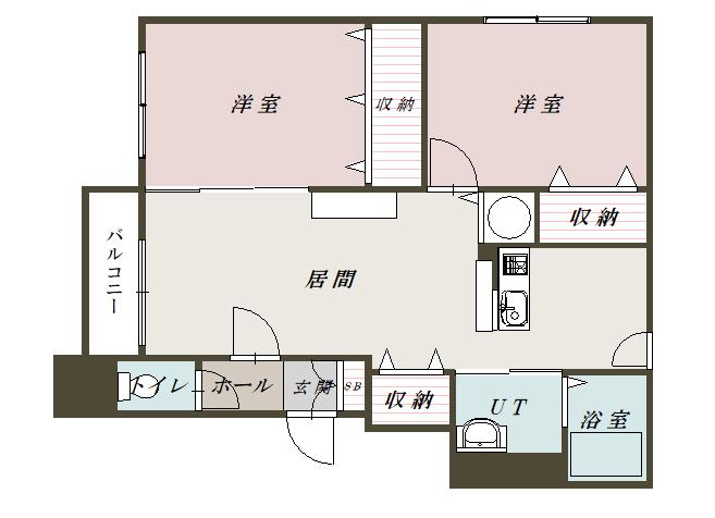 ＨＫプラザ６条通５０１間取図