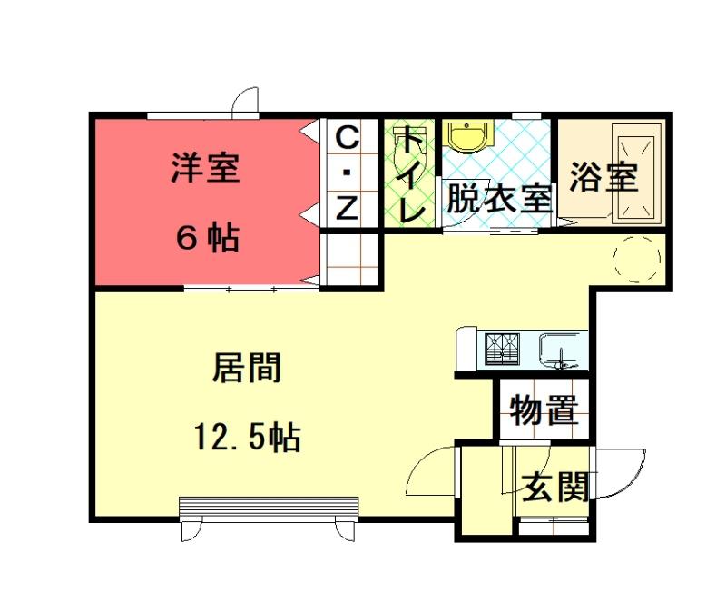 メゾンあさひばし103間取図