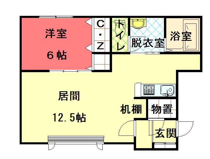 メゾンあさひばし２０３間取図