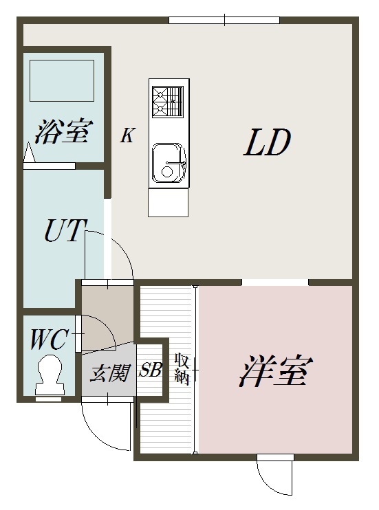 花々館2-D間取図
