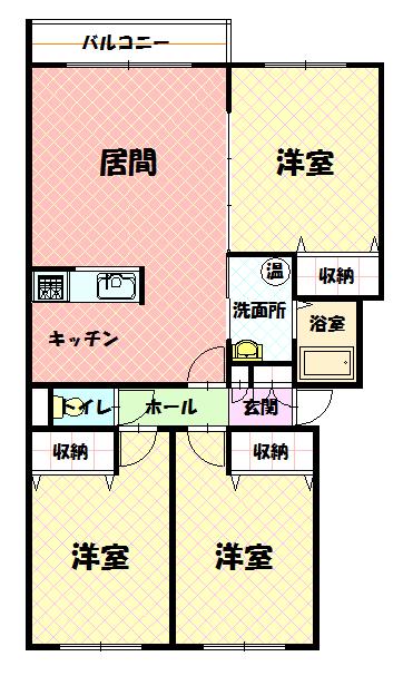 ラ・ポーレⅢ203間取図