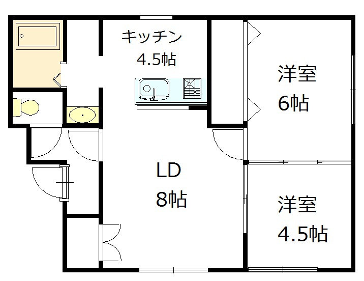 新都ハイツ３０１間取図