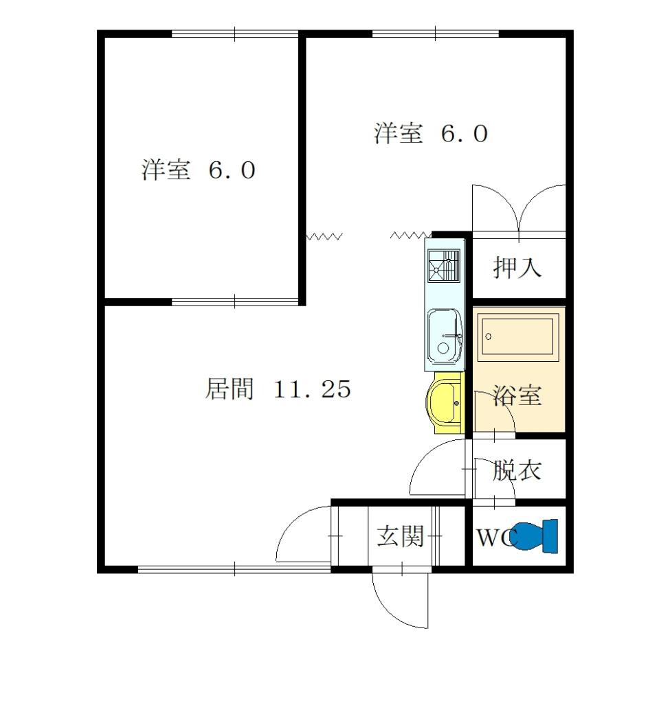 Ｖｉｅｗ　Ｆｌａｔ６７Ａ１０１間取図