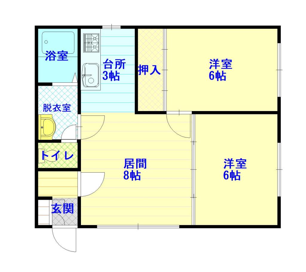 ウラキハイツＢ202間取図