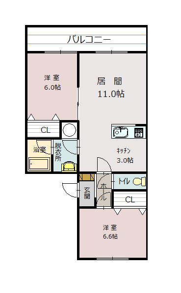 シャンノール２．４102間取図