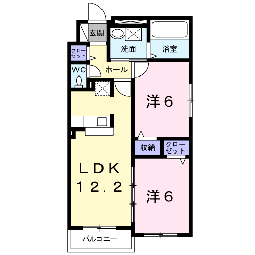 Park喜多川E201間取図