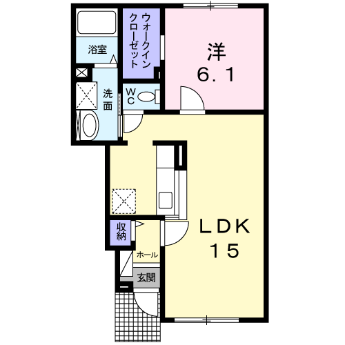 カルムオーブトロワ１０４間取図