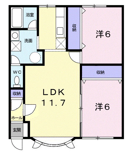 PARK喜多川D101間取図