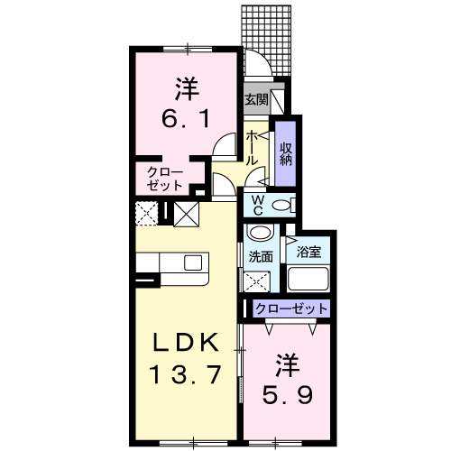 アリ・ビラⅡ104間取図