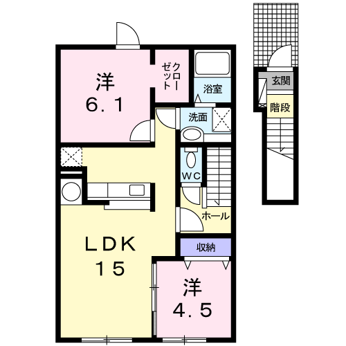 アリ・ビラⅢ204間取図