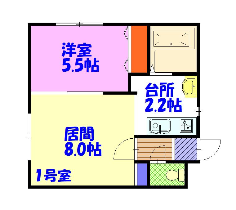 ピースフルⅡ201間取図