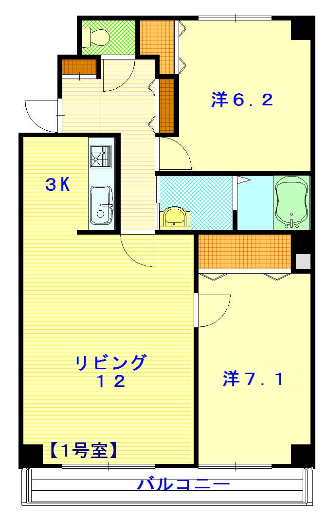 ＡＰＩＴＡ　ＫＡＭＵＩ３１０301間取図