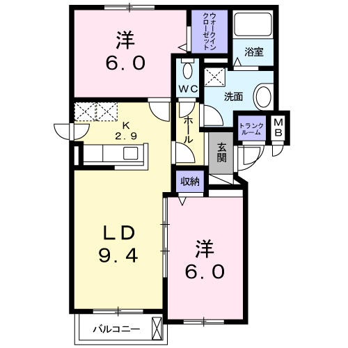 プリマヴェーラ・ルーチェ401間取図