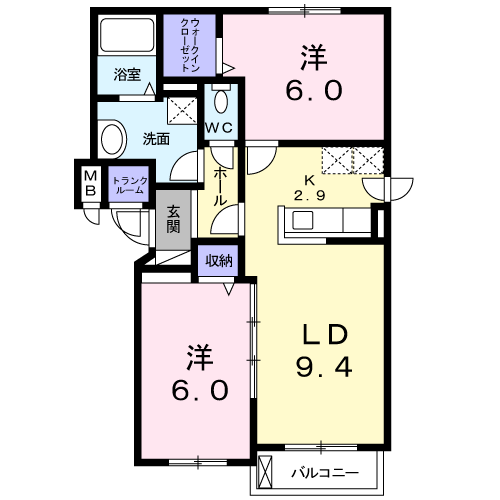 プリマヴェーラ・ルーチェ404間取図