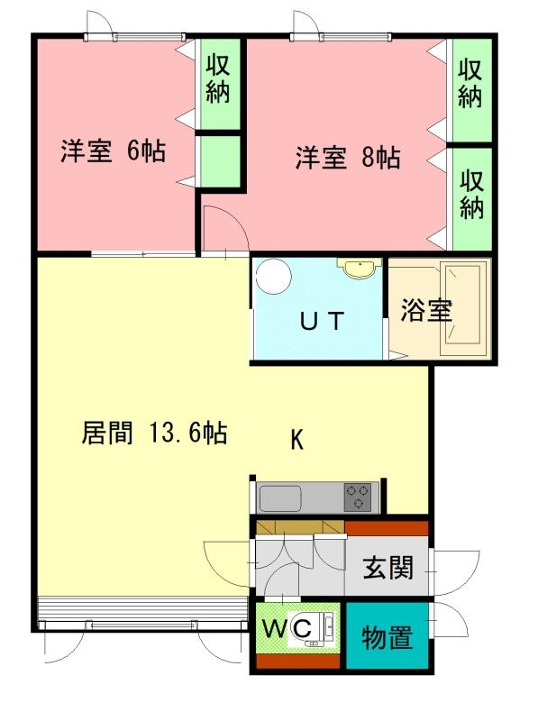 Ｗｏｏｄ　Ｏｎｅ　Ｂ棟203間取図