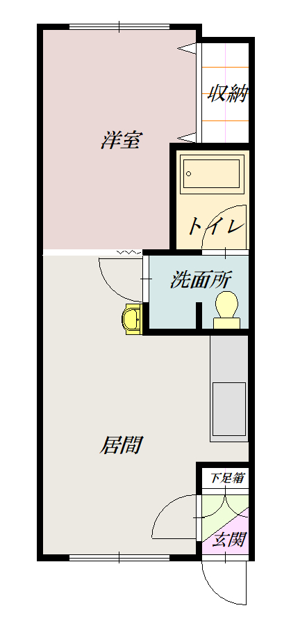 医大前スカイハイツＢ１０５間取図