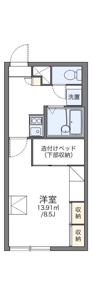 レオパレス白樺205間取図