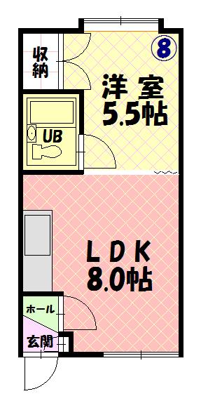 シャルム川端208間取図