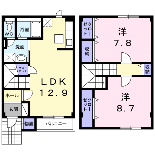 アニメートＡ１０２間取図