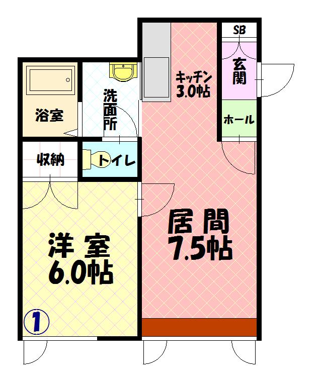 タウンズ豊岡２０１間取図