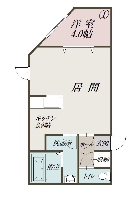 ３・３ハイツ301間取図