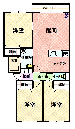 ラ・ポーレⅡ102間取図