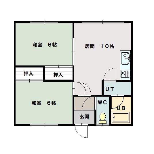 南6条ハイツA棟2F-6間取図