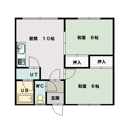 南6条ハイツA棟2F-7間取図