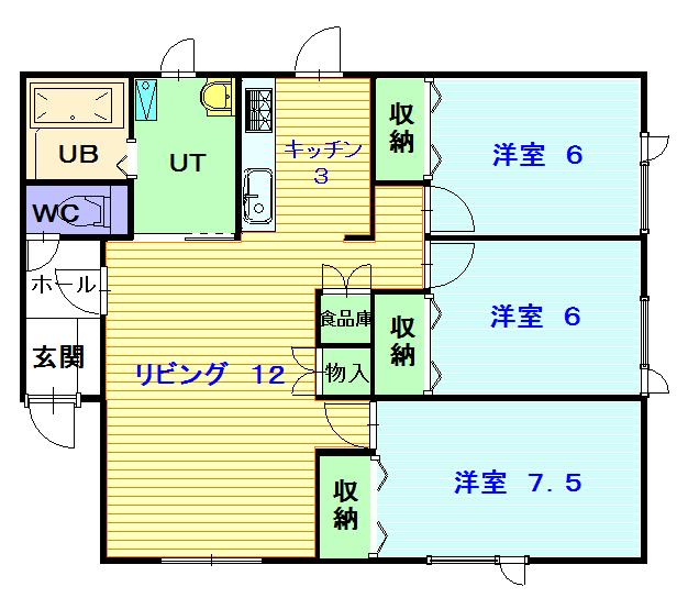 プレジール１１３２０２間取図