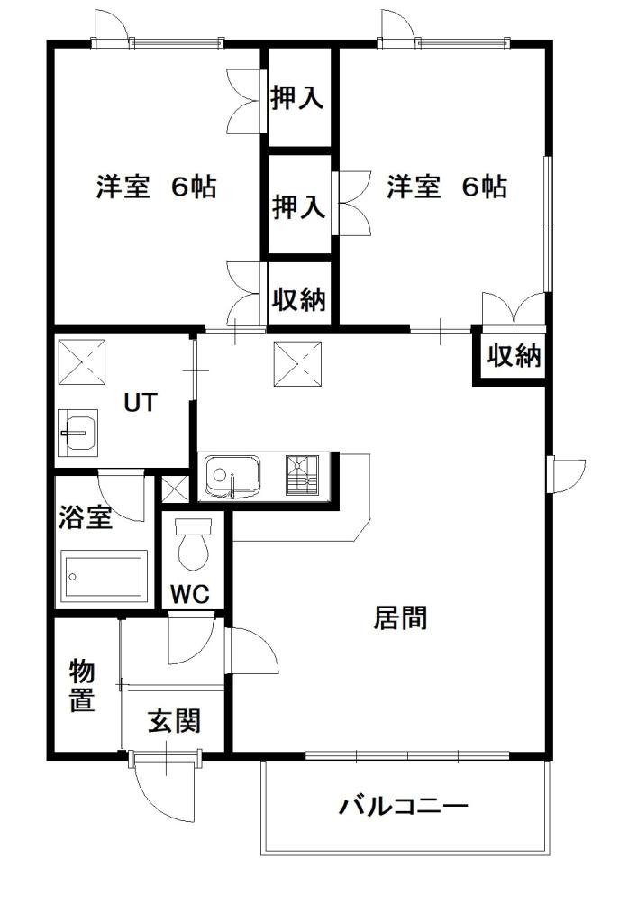 サイレンスコートⅡＢ１０７間取図