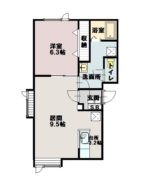 イースト２条通り１０１間取図