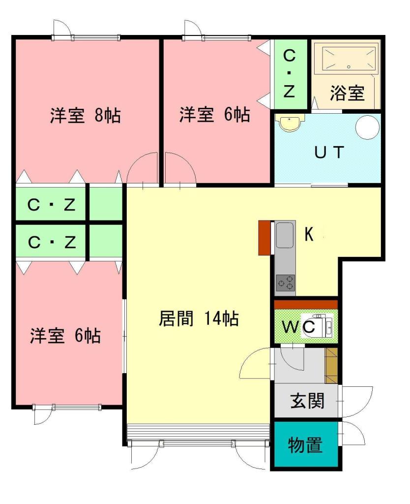 Ｗｏｏｄ　Ｏｎｅ　Ａ棟２０１間取図