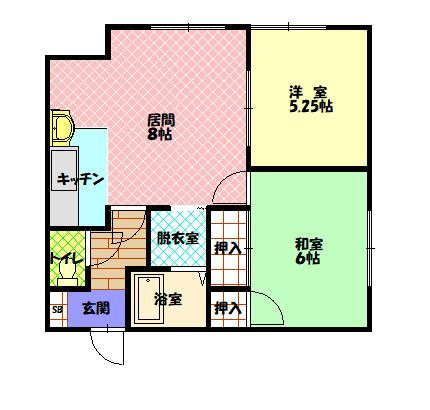 サンセット花咲Ｂ208間取図
