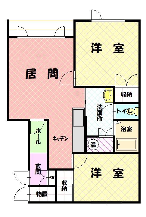 タウンズ秋月Ｂ棟203間取図