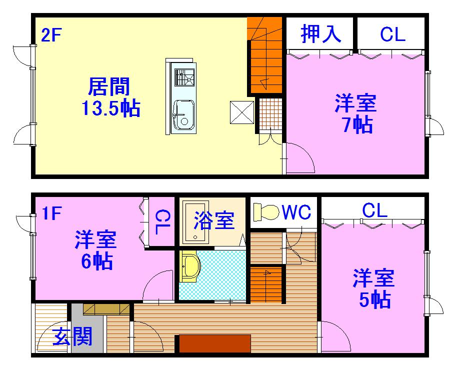 Ｍａｉｓｏｎ　Ｔａｎｉｇｕｃｈｉ２間取図