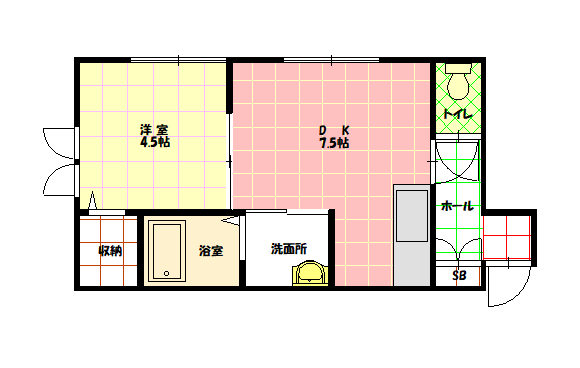ＷＥＬＣＯＭＥⅠ１０２間取図