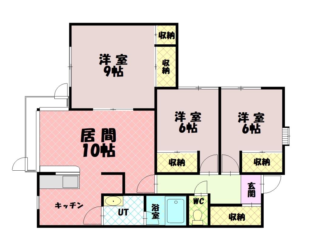 コーポうめの102間取図