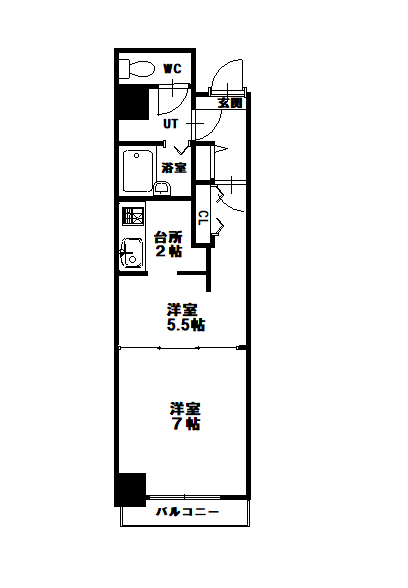 ノルテ１条通弐番館0201間取図