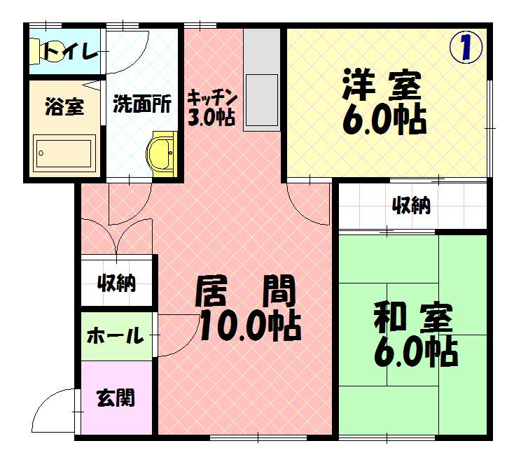 コーポ107201間取図