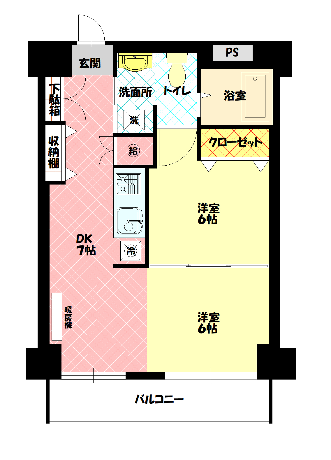 シャンノール平和通704間取図