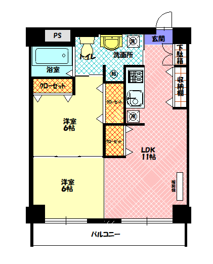 シャンノール平和通807間取図